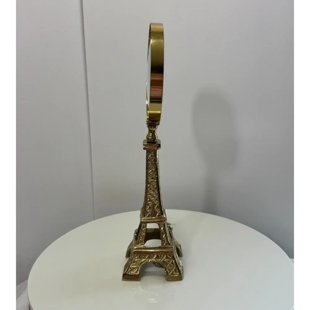 Vintage Brass Eiffel Tower Magnifying Glass Desk Office Decor Stand Paperweight
